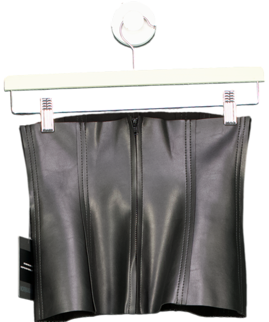 Norma Kamali Black Grace Corset Vegan Leather UK M