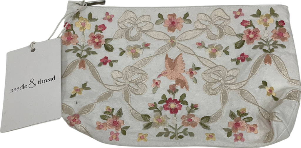 Needle & Thread Cream Floral Makeup Bag