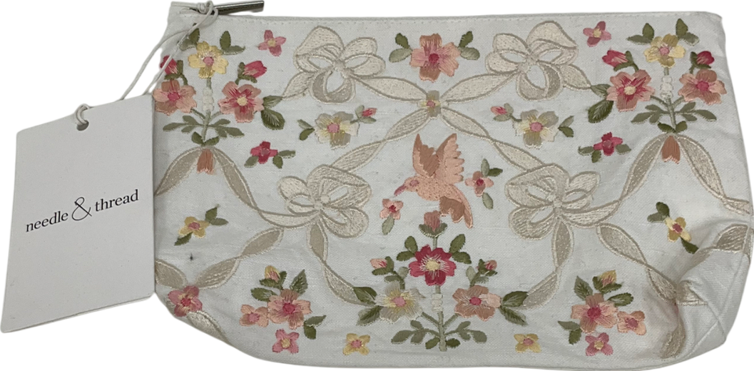 Needle & Thread Cream Floral Makeup Bag
