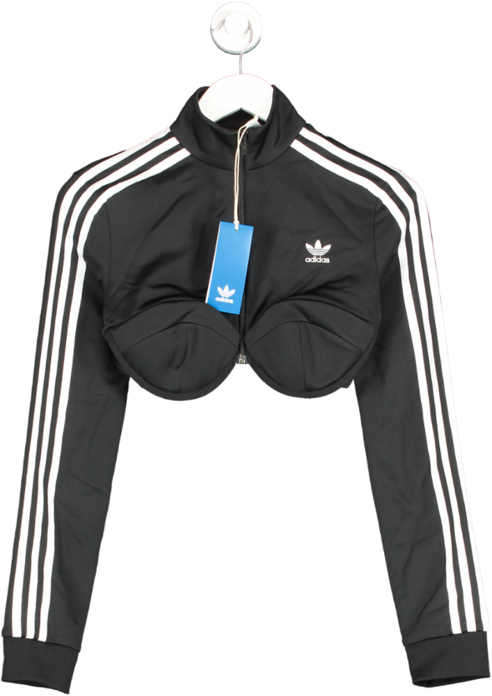 adidas Black Mono Js Crop Tt Sweatshirt UK S