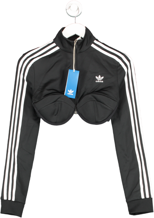 adidas Black Mono Js Crop Tt Sweatshirt UK S