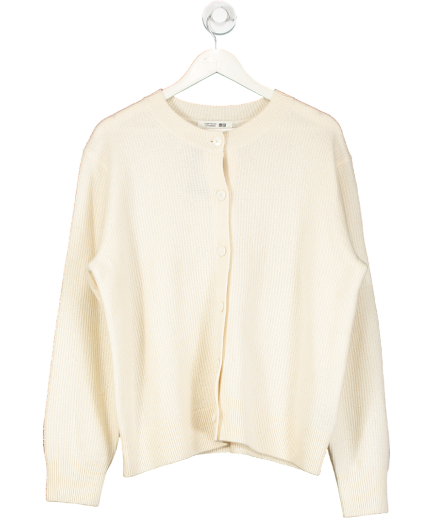 Uniqlo Cream Wool Crew Neck Cardigan UK XXL