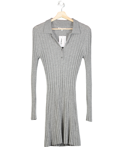 Reformation Grey Walsh Ribbed Recycled Cashmere Mini Dress UK S