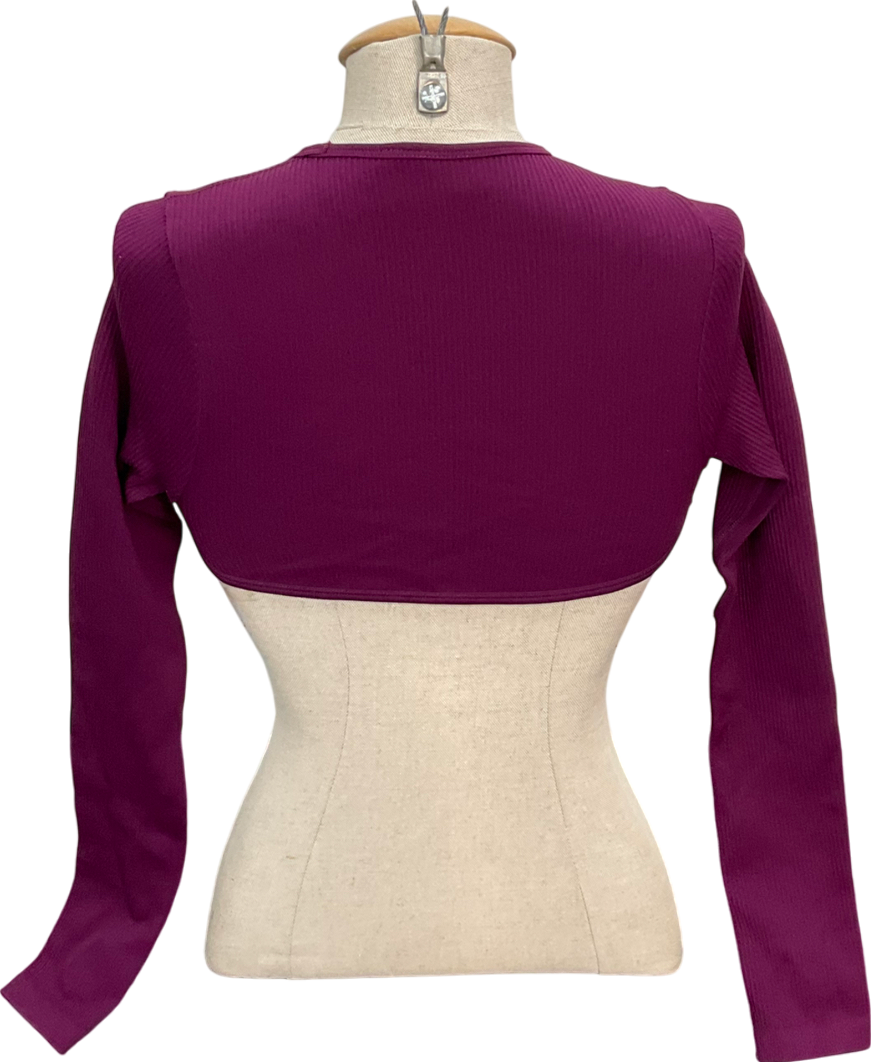 Fashion Nova Purple Ribbed Long Sleeve Over Top UK XS