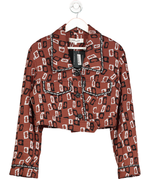 Diane von Furstenberg Brown Lacie Wool Blend Jacket UK S