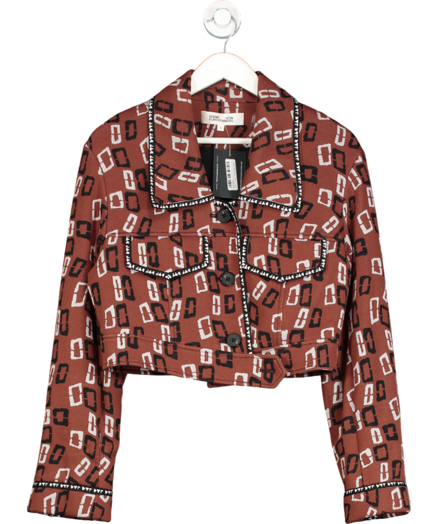 Diane von Furstenberg Brown Lacie Wool Blend Jacket UK S