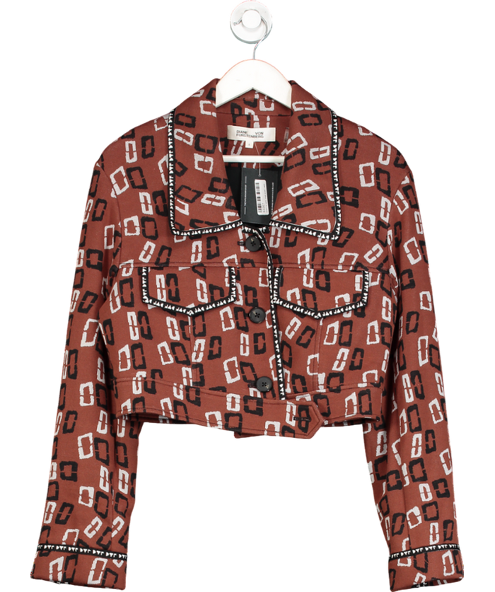 Diane von Furstenberg Brown Lacie Wool Blend Jacket UK S