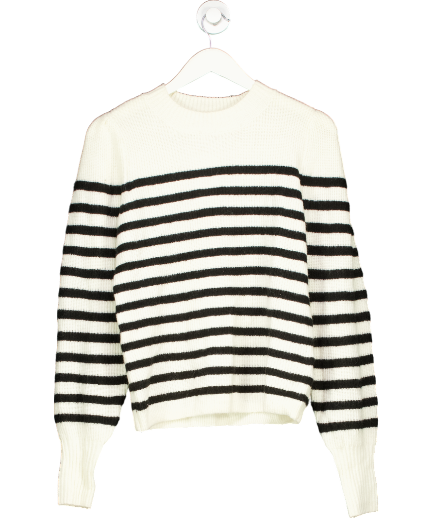 My Jewellery White Wool Blend Stripe Sweater UK L