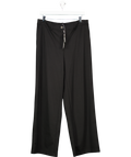 Eileen Fisher Black Washable Flex Ponte Wide Trouser Trousers UK M