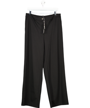 Eileen Fisher Black Washable Flex Ponte Wide Trouser Trousers UK M