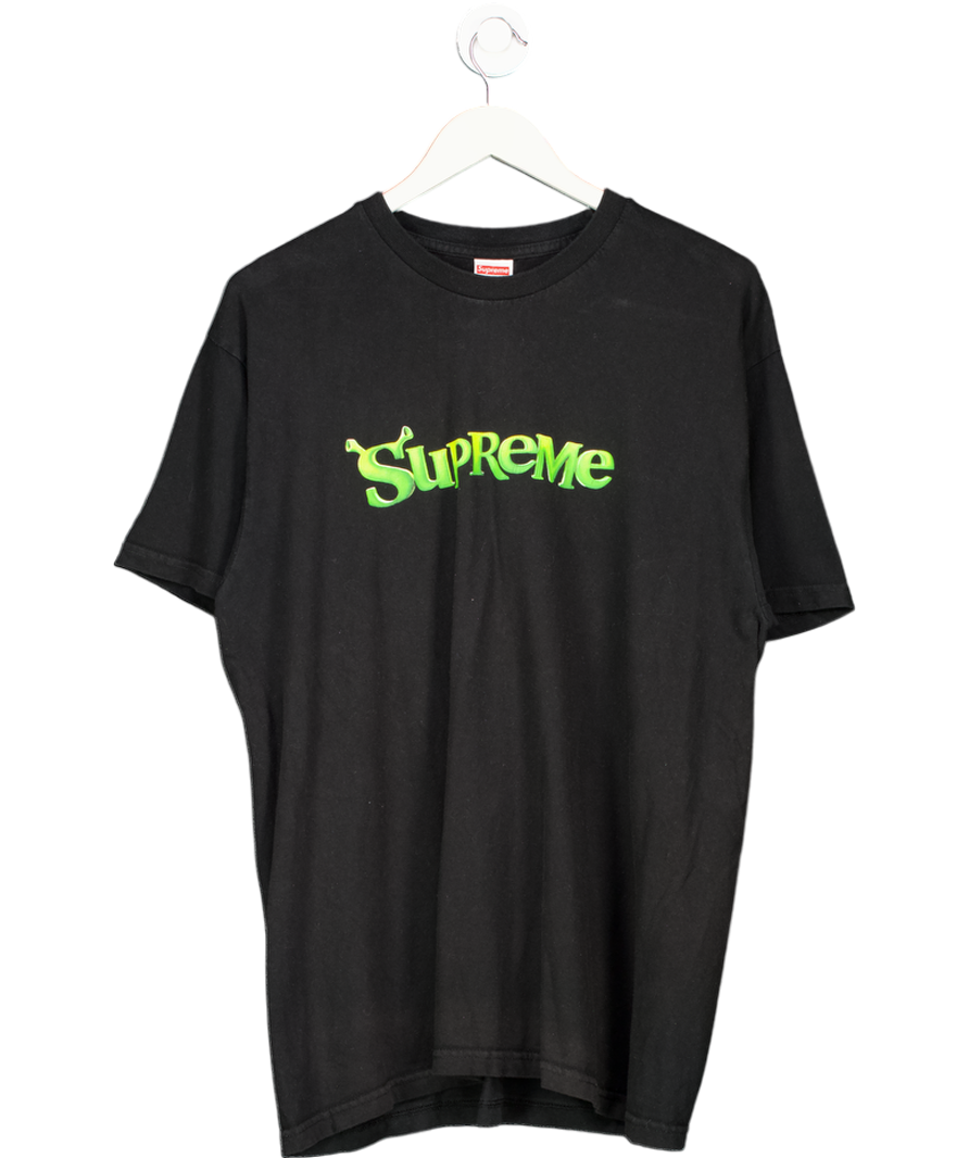Supreme Black Shrek Graphic Print T-shirt UK L