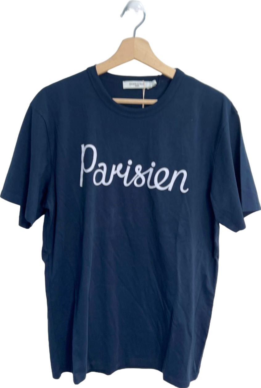 Maison Kitsuné Navy Parisien T-Shirt UK L