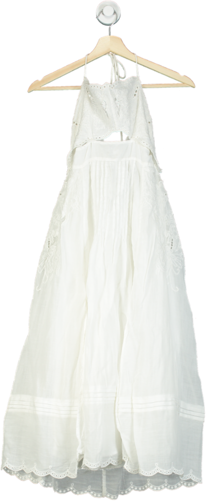 REISS White Halter Neck Maxi Dress UK 8