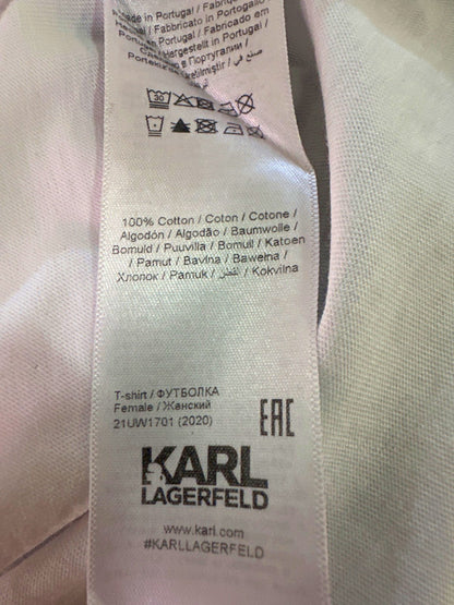 Karl Lagerfeld Black and White logo T-Shirt UK S