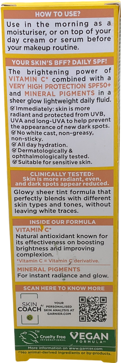Garnier Vitamin C Daily Uv Brightening Fluid Glow Spf 50+ 40ml