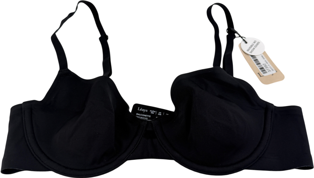 LEAYS Black Bald Unlined Bra UK 32B