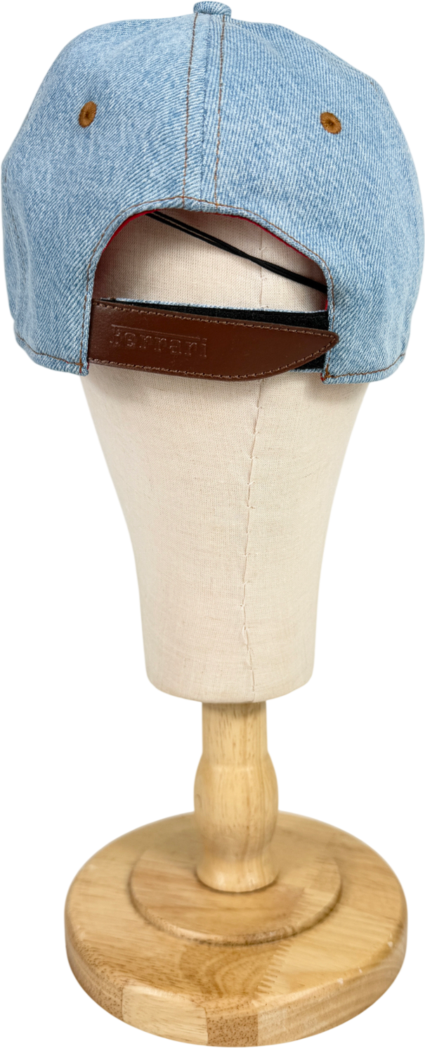 Ferrari Blue Charles Leclerc Denium Baseball Cap One Size