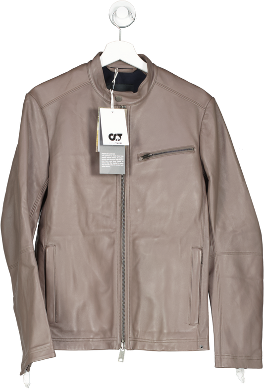 ALPHATAURI Brown Premium Leather Jacket UK S