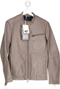 ALPHATAURI Brown Premium Leather Jacket UK S