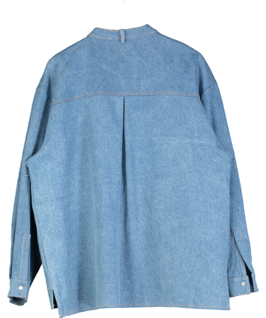 Sister Jane Blue Lincoln Denim Bow Shirt UK M
