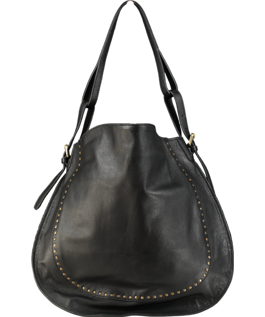 Next Black Leather Stud Shoulder Boho Bag