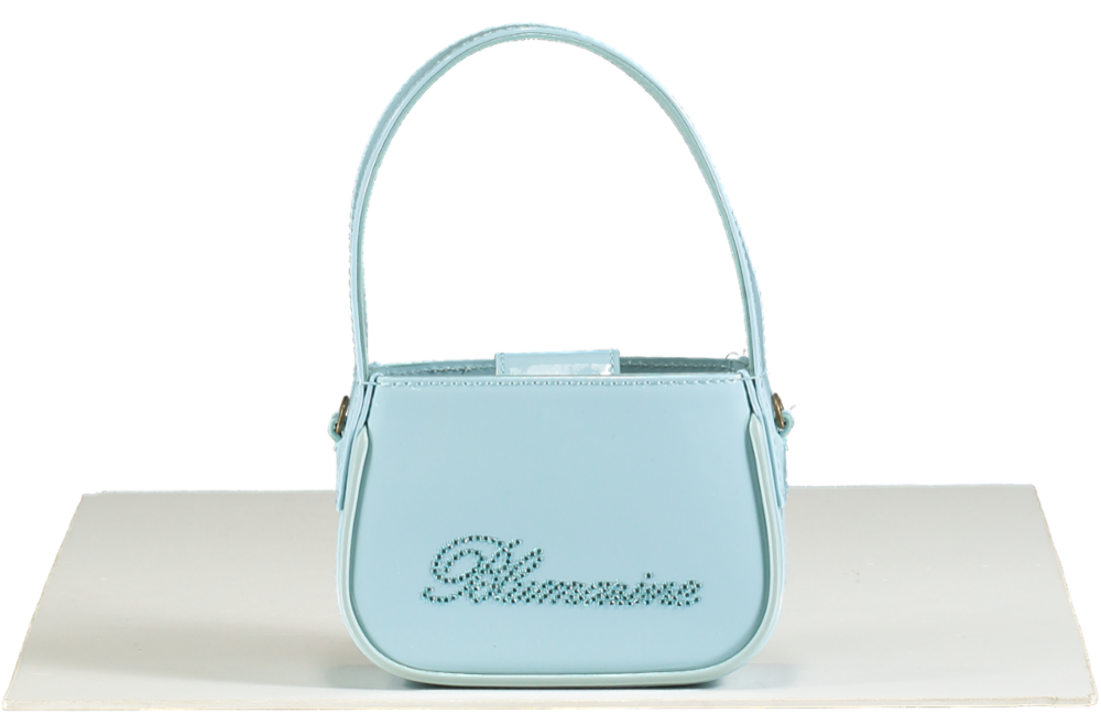Blumarine Light Blue Crystal Logo Mini Handbag