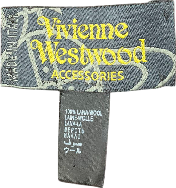 Vivienne Westwood Brown Embroidered Logo Scarf One Size