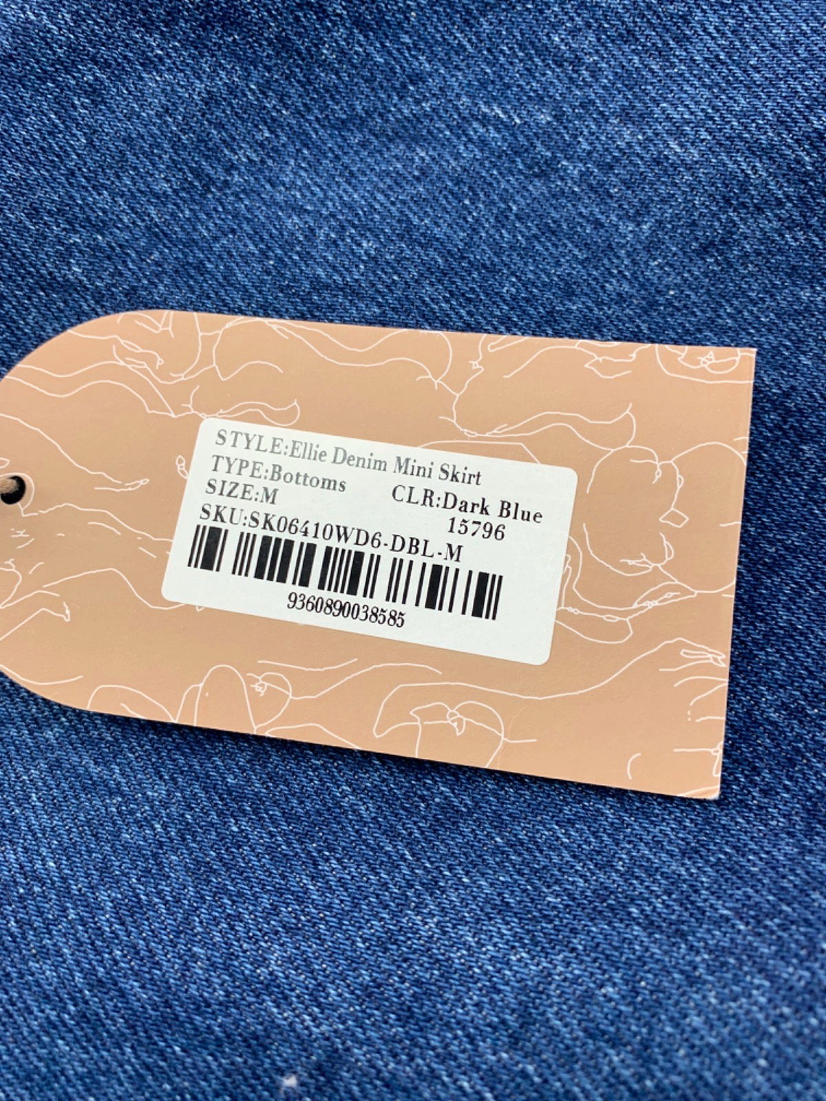 Meshki Dark Blue Ellie Denim Mini Skirt UK M