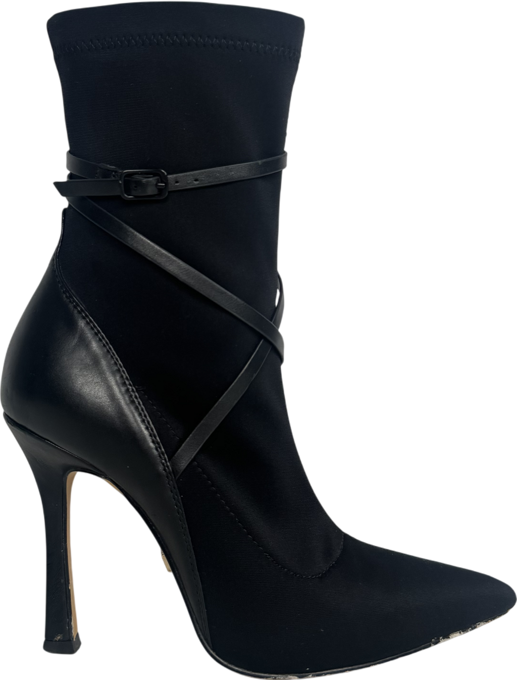 Karen Millen Black Neoprene Buckle Detail Sock Boot UK 3 EU 36 👠