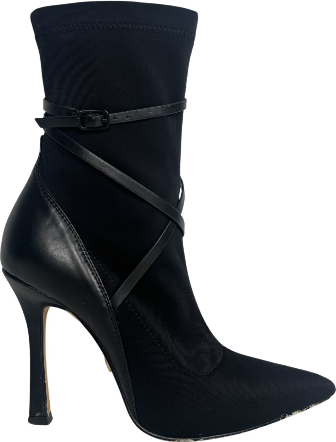 Karen Millen Black Neoprene Buckle Detail Sock Boot UK 3 EU 36 👠