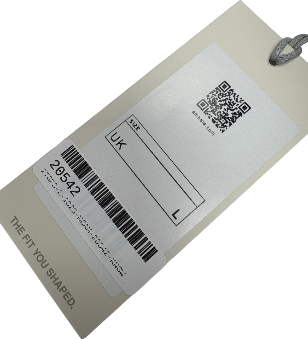 Ambela White Double Layered Cotton T-shirt UK L