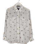 Mint Velvet White Tiger Print Blouse UK 14