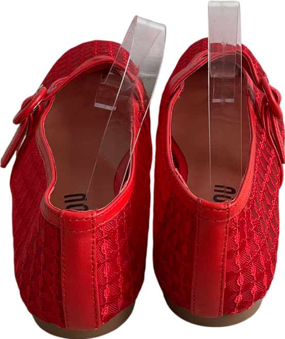 Bibi Lou Red Liana Floral Mesh Mary Jane Pump UK 7 EU 40 👠