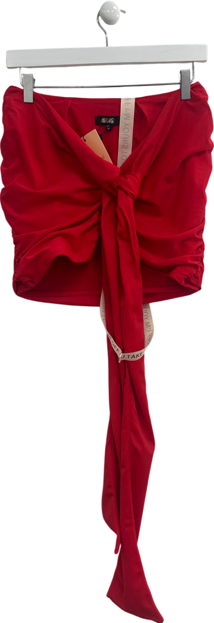 Mars the Label Red Tie Up Mini Skirt UK 10