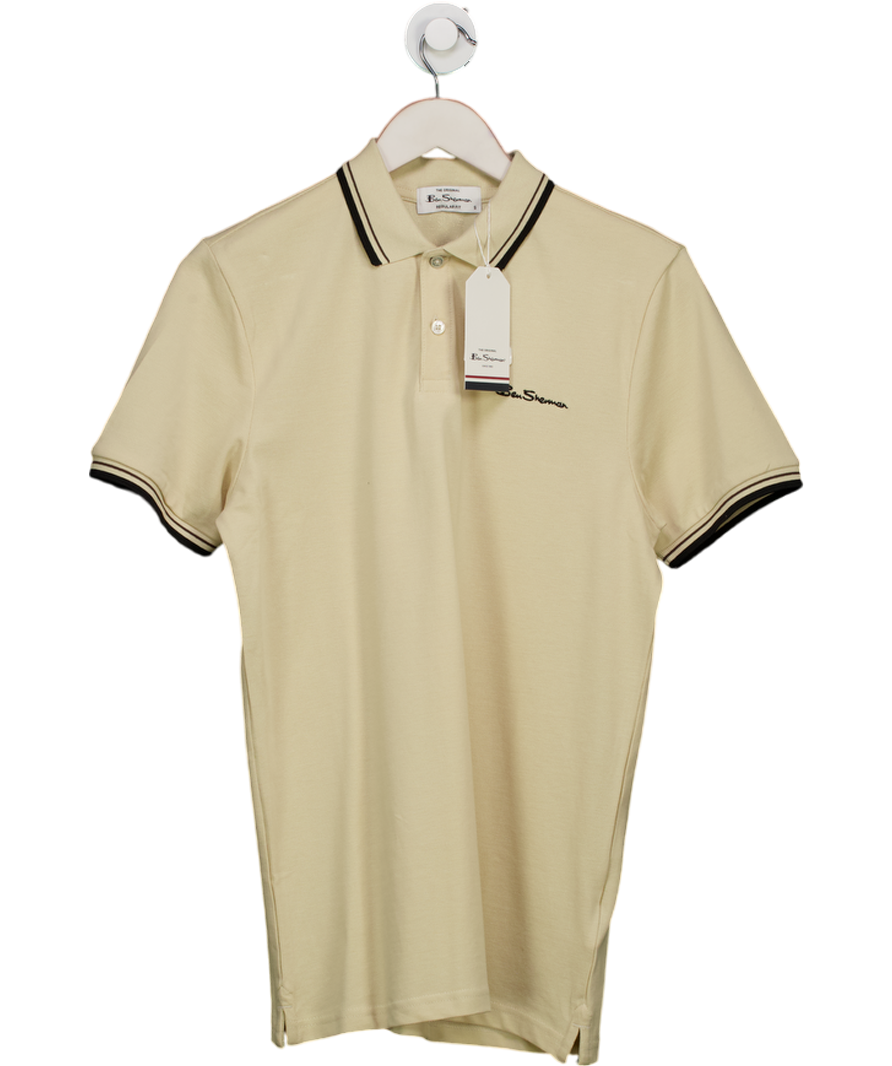 Ben Sherman Beige Signature Pique Polo In Fog UK S