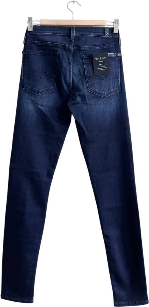 7 For All Mankind Dark Blue Slim Illusion Luxe Skinny Jeans W27