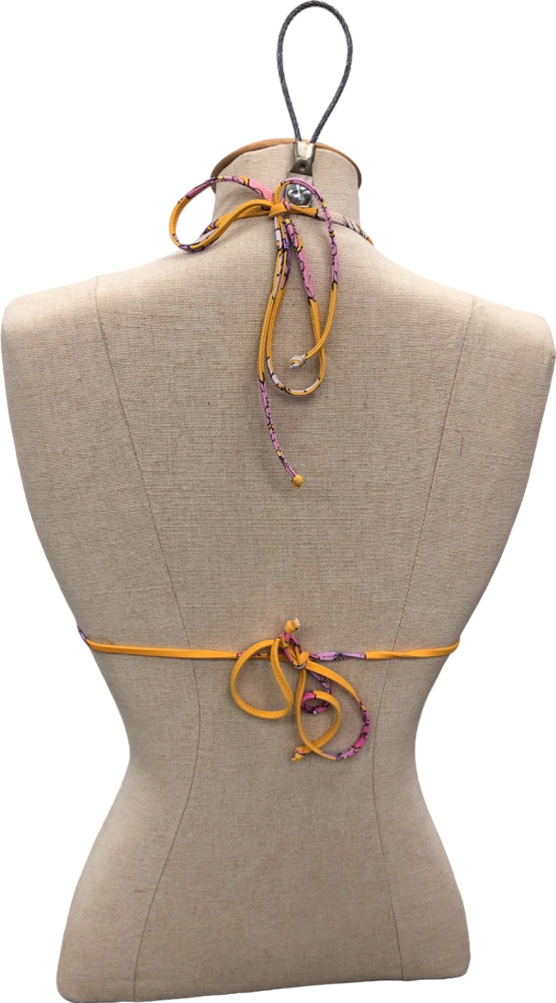 White Fox Yellow Floral Bikini Top UK M