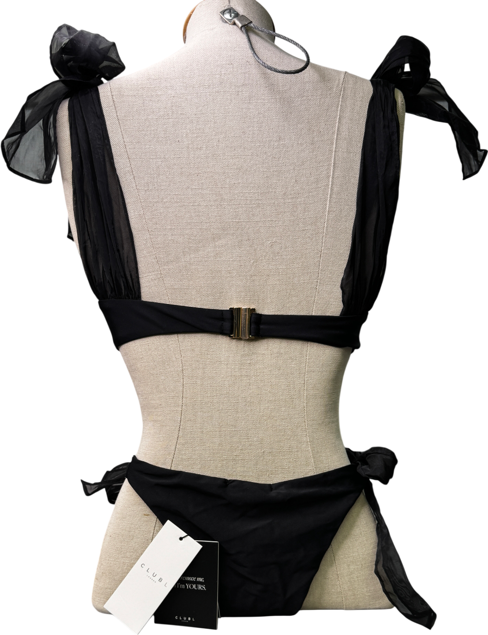 Club L London Black Adrift 2-piece Bikini With Bows UK 6