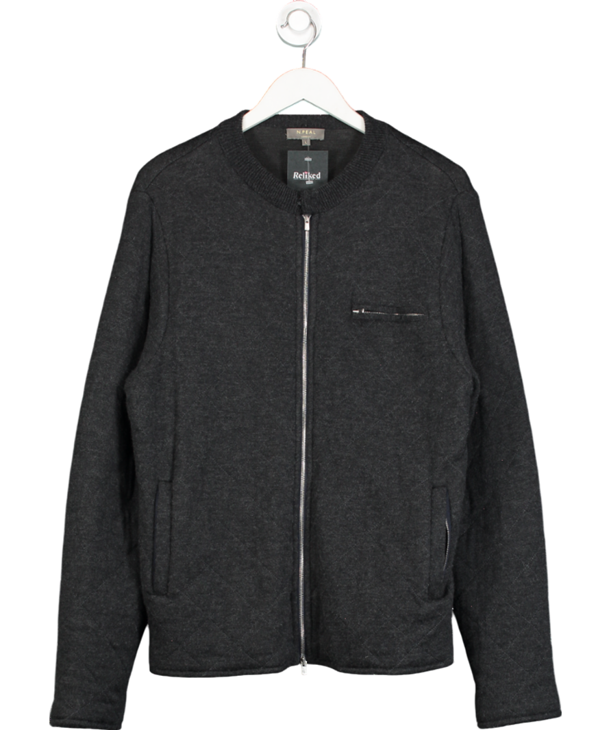 N.Peal Grey Cashmere Silk Jacket UK L