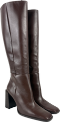 MANGO Brown Leather Knee High Boots UK 8 EU 41 👠