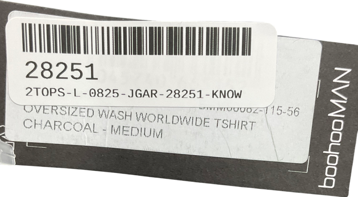 boohooMan Grey Oversized Wash Worldwide T-shirt UK M