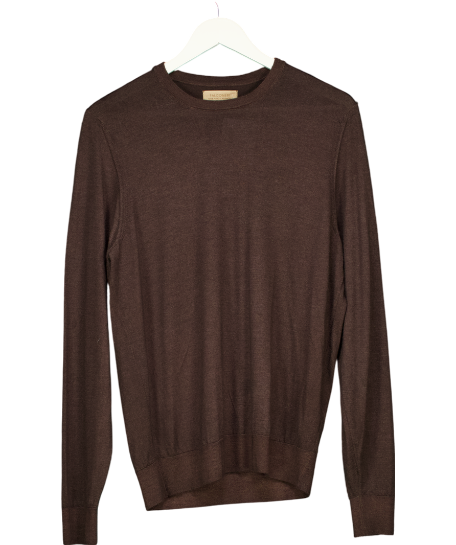 Falconeri Brown Round-neck Ultrasoft Cashmere Jumper UK S