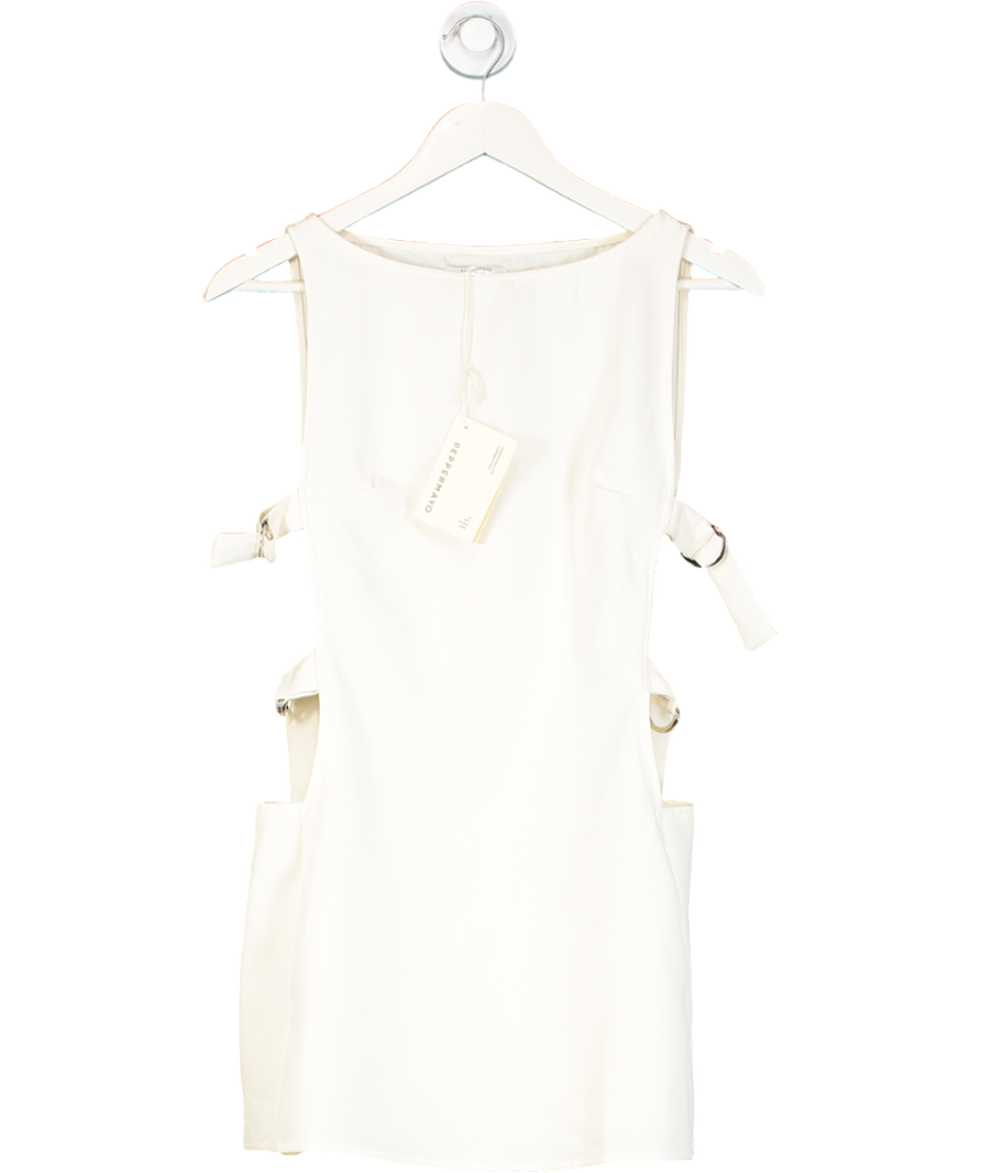 Peppermayo White Cherish You Buckle Mini Dress UK 8