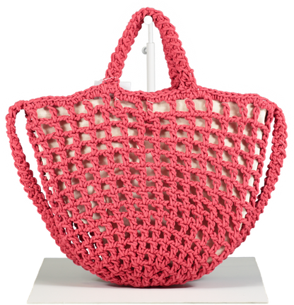 Madewell Red Crochet Tote Bag