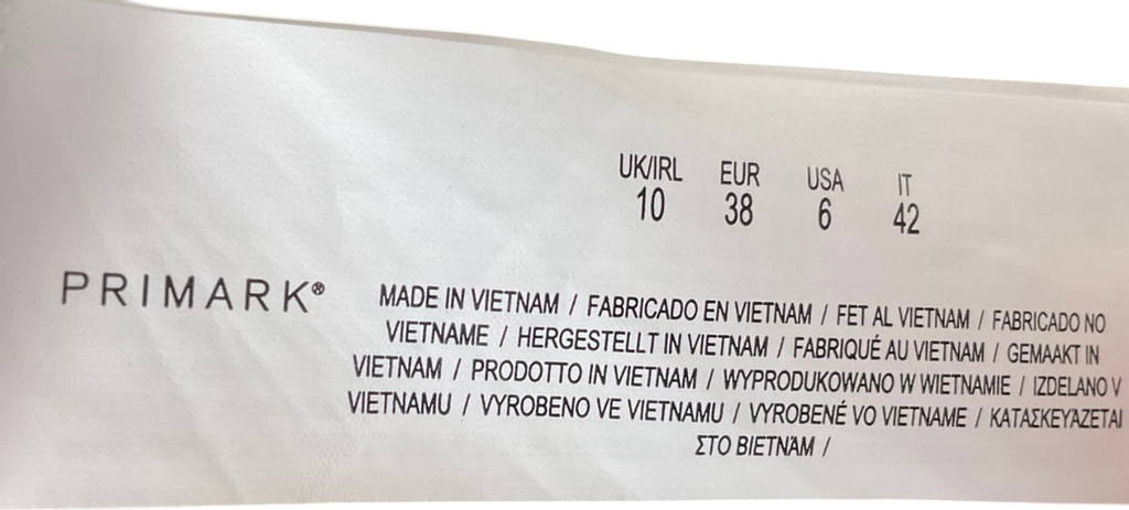 Primark White Striped Linen Trousers UK 10