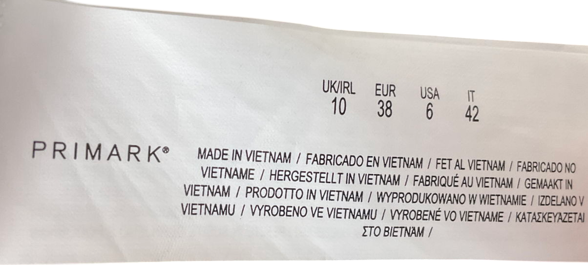 Primark White Striped Linen Trousers UK 10