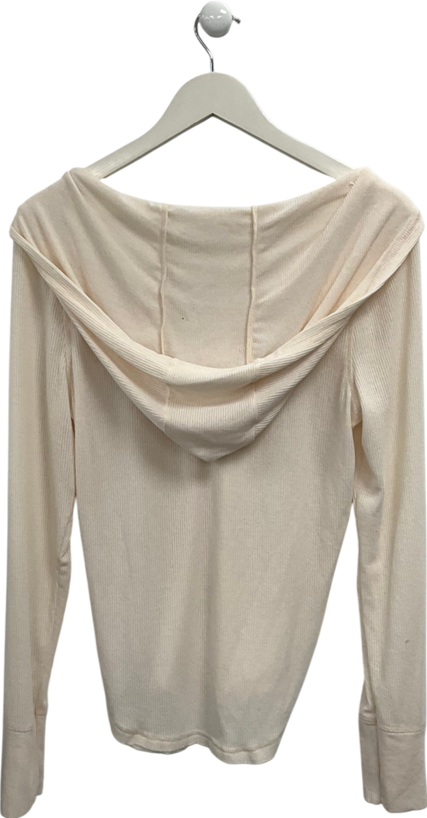 Out From Under Cream Lovella Lace Hooded Henley Top UK S