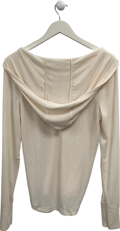 Out From Under Cream Lovella Lace Hooded Henley Top UK S