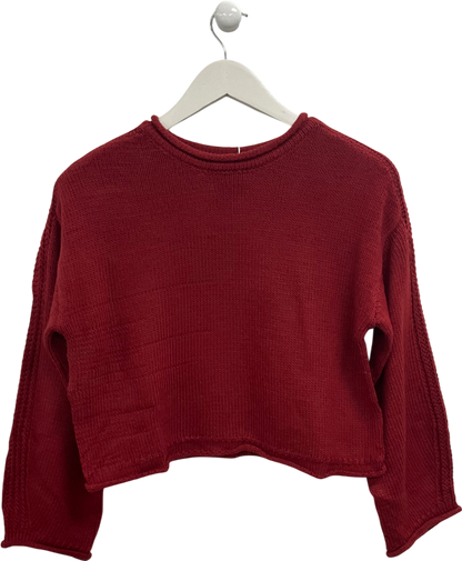 MANGO Red Cropped Knitted Sweater UK XS