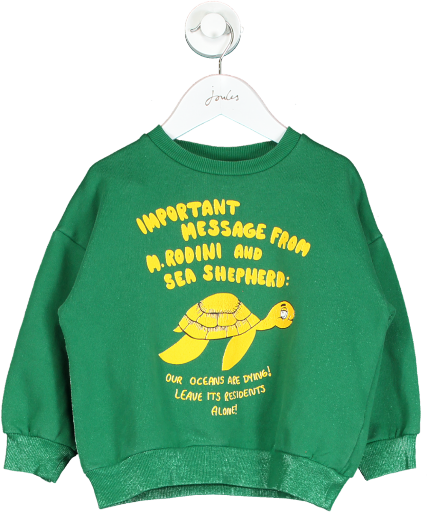 Mini Rodini Green Important Message Sweatshirt UK 4-5yrs